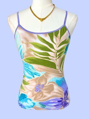 Vintage Y2K Tropical Floral Cami